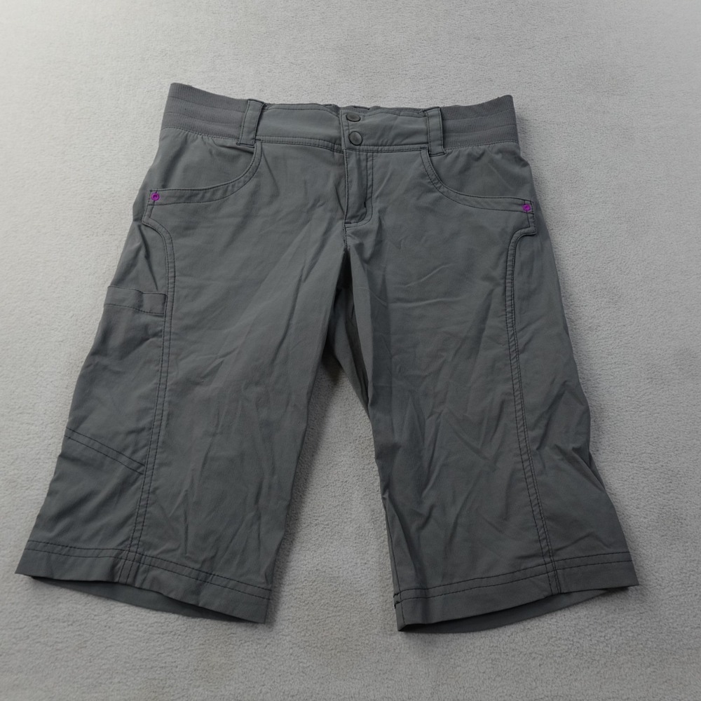 Title Nine Clamber Shorts Womens 2 Gray 13" Hiking Climbing Stretch 120915